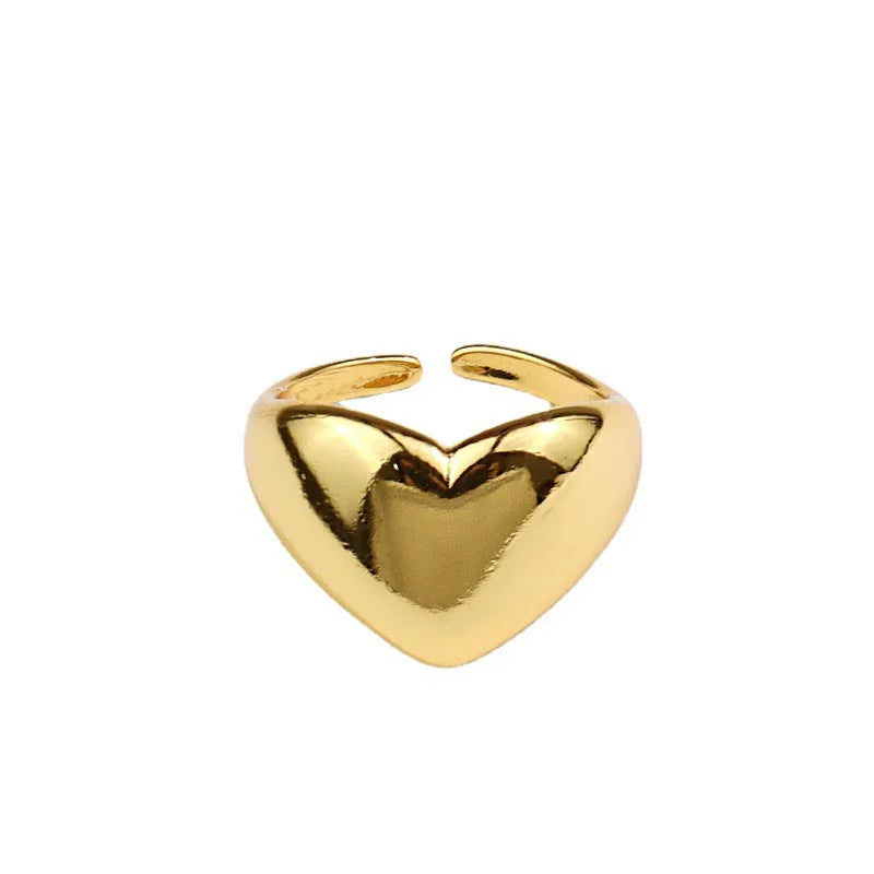 Anillo corazón dorado